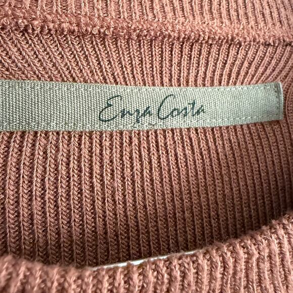 ENZO COSTA | Brown Long Sleeve Shirt RIb Knit | Extra Small Minimalist - Picture 2 of 7